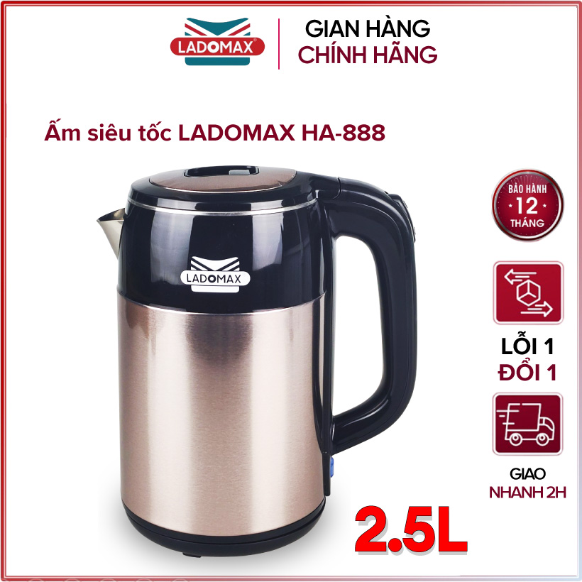 Ấm đun siêu tốc 2.5 lít Ladomax HA-888 - Hàng chính hãng