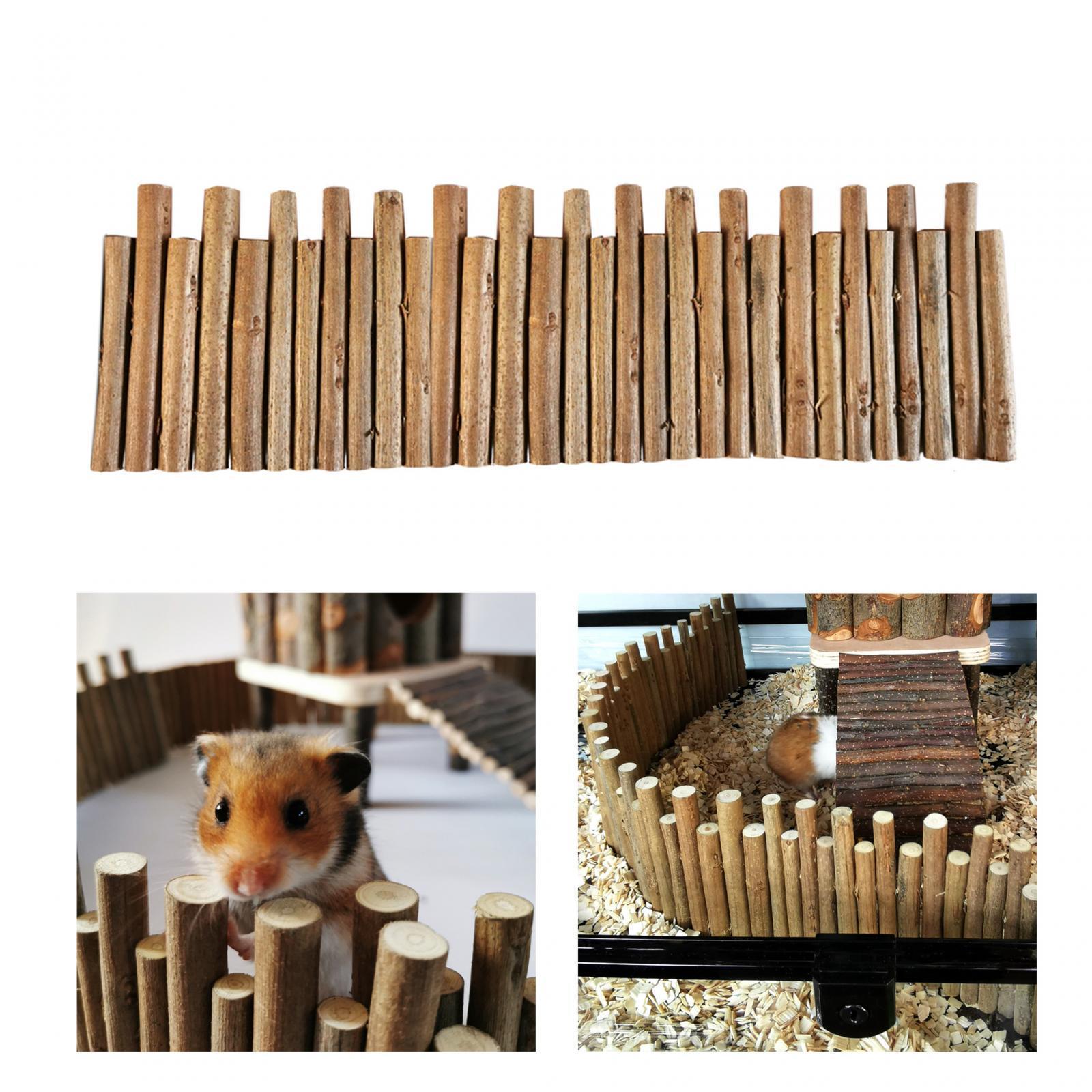 Hamster Wooden Fence Standing Climbing Platform Door Fence Small Animals Chew Toys Hamster Climbing Ladder Hamster Bridge for Chipmunk Mice
