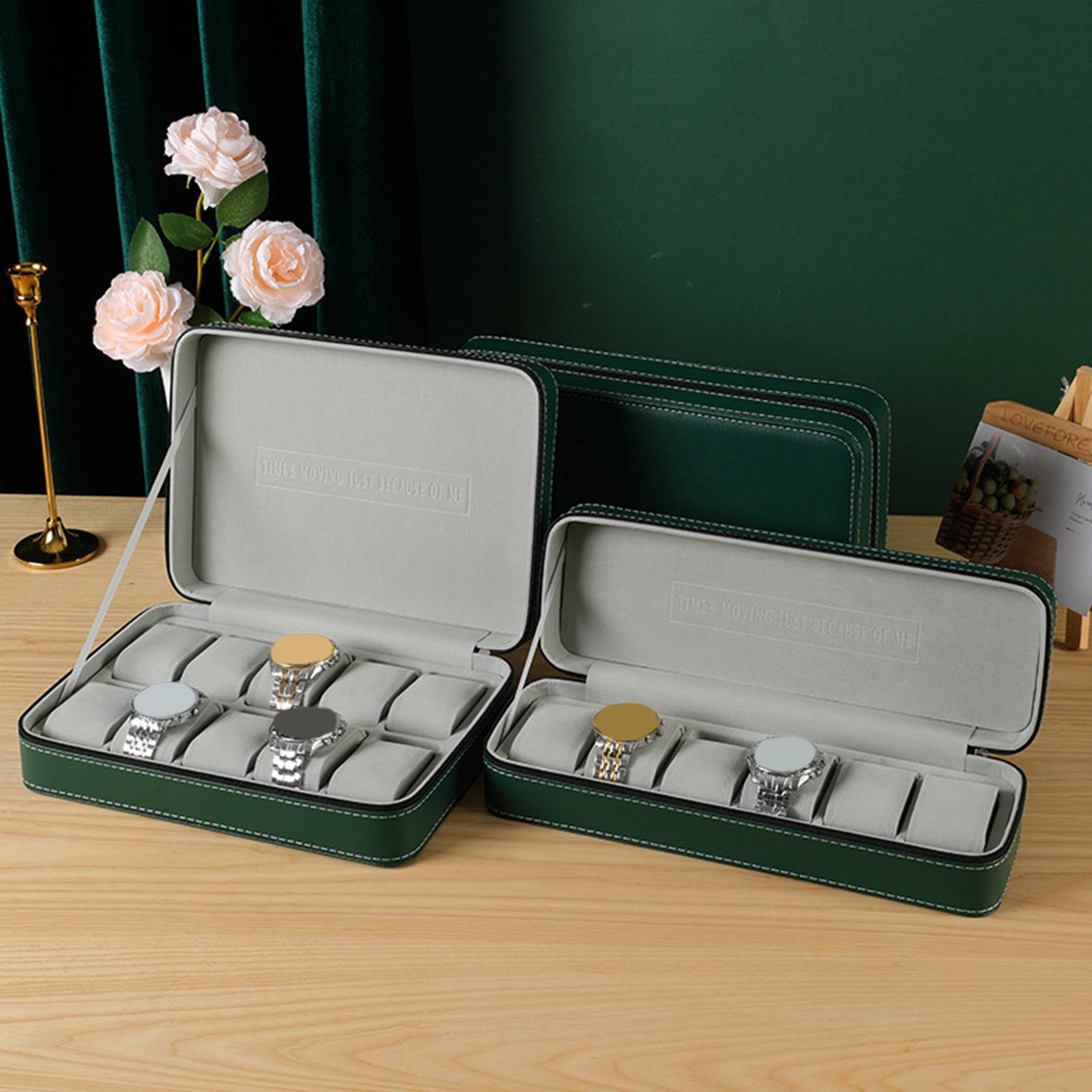 PU Leather Watch Box Elegant Wooden Storage for Smart Watches Travel Case