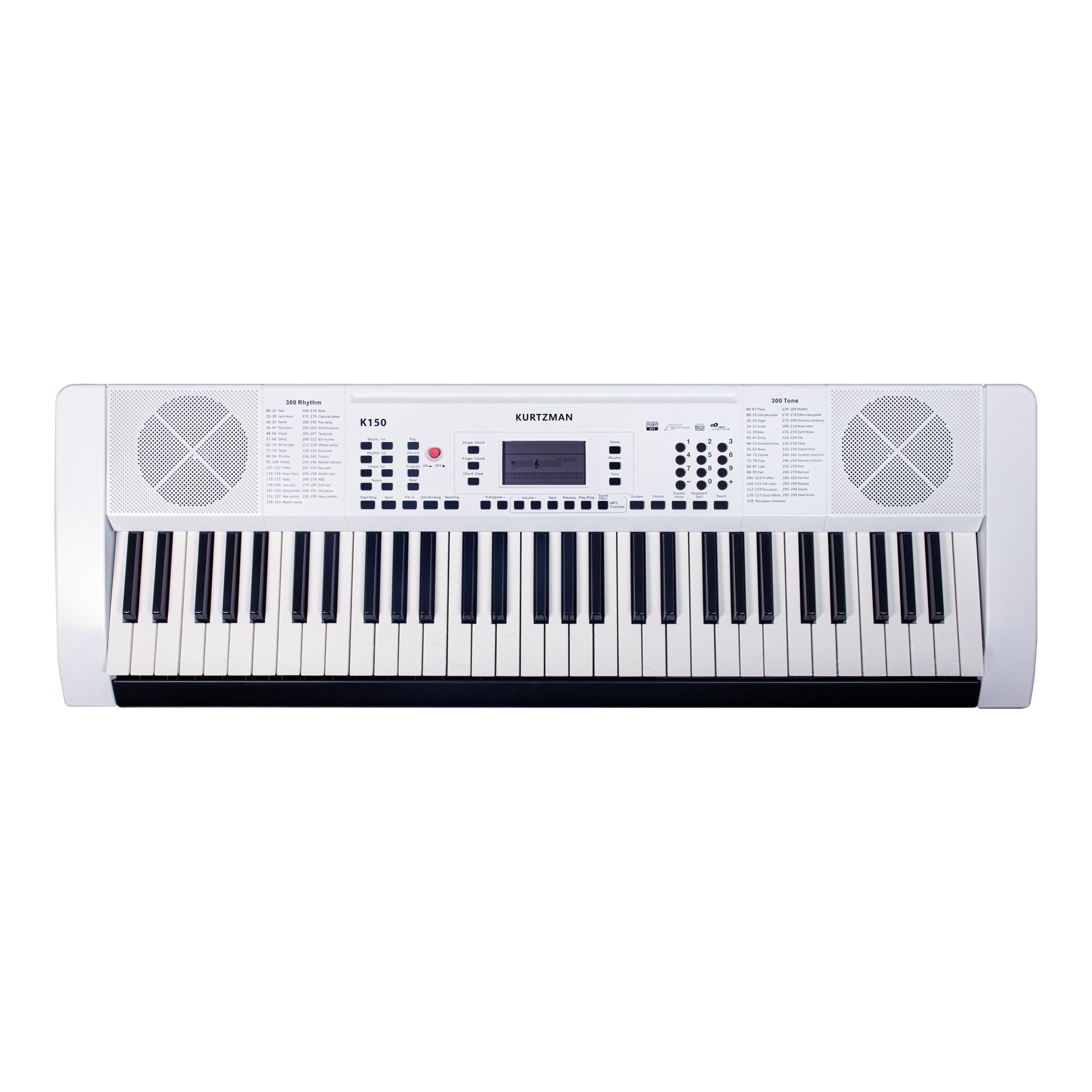 Đàn Organ điện tử/ Portable Keyboard - Kzm Kurtzman K150 - Best keyboard for Beginner - Màu trắng (WH) - Hàng chính hãng