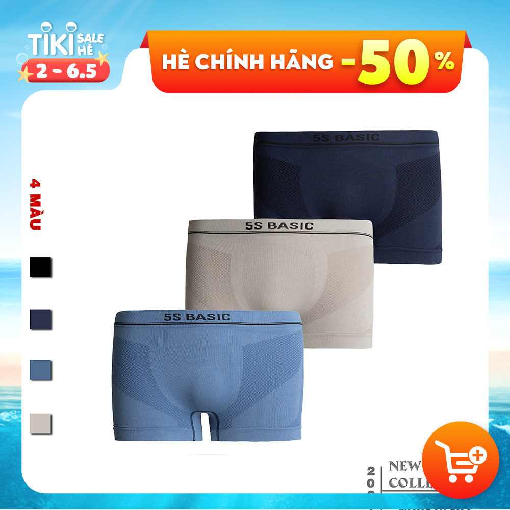 Combo 2 Quần Lót Nam Boxer 5S (4 màu), Co Giãn 4 Chiều, Thấm Hút Mồ Hôi, Kháng Khuẩn Tốt (SIP21010BOX)