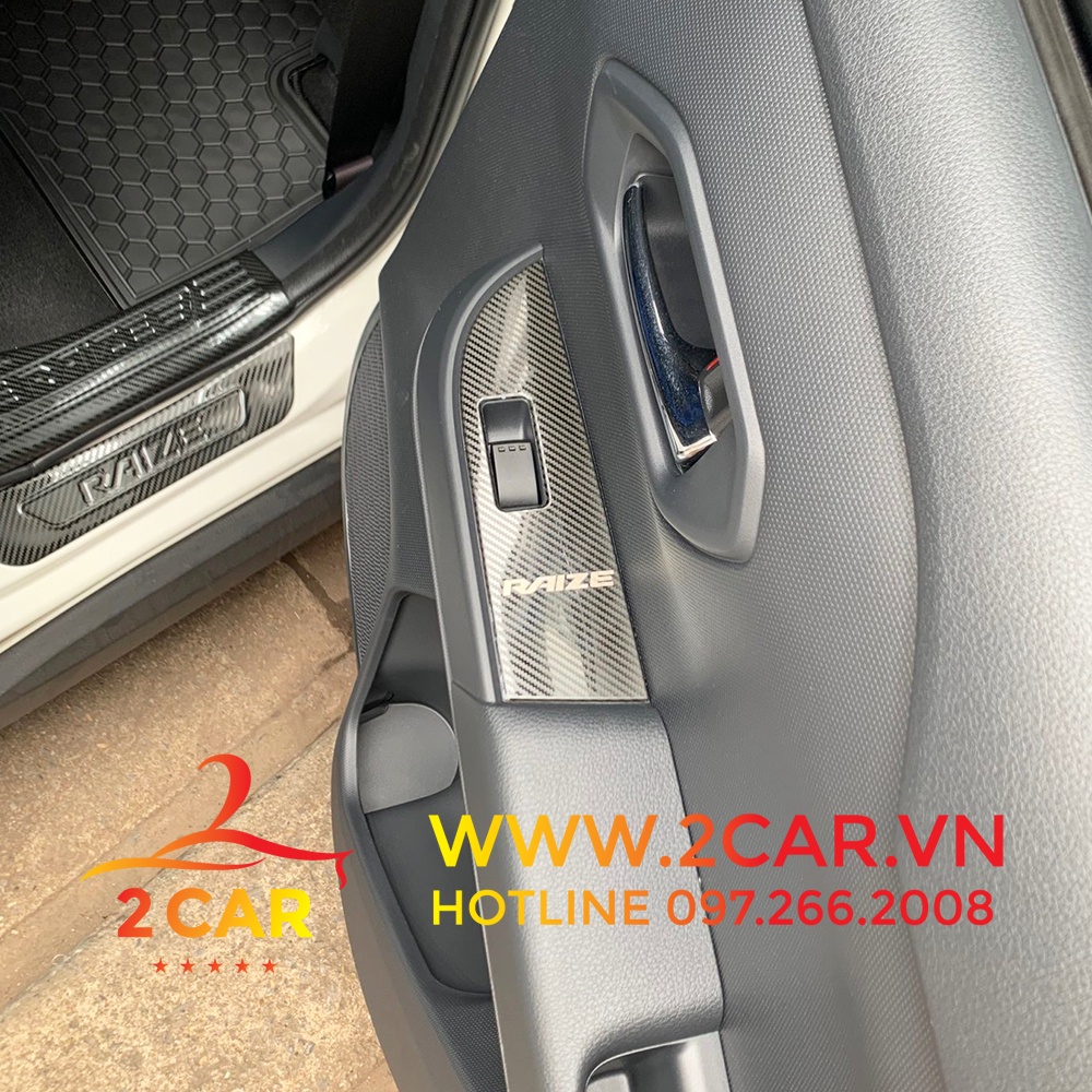 Ốp Nội Thất Xe Toyota Raize 2021-2022 - 5 chi tiết Mẫu CACBON kim Loại Cao Cấp