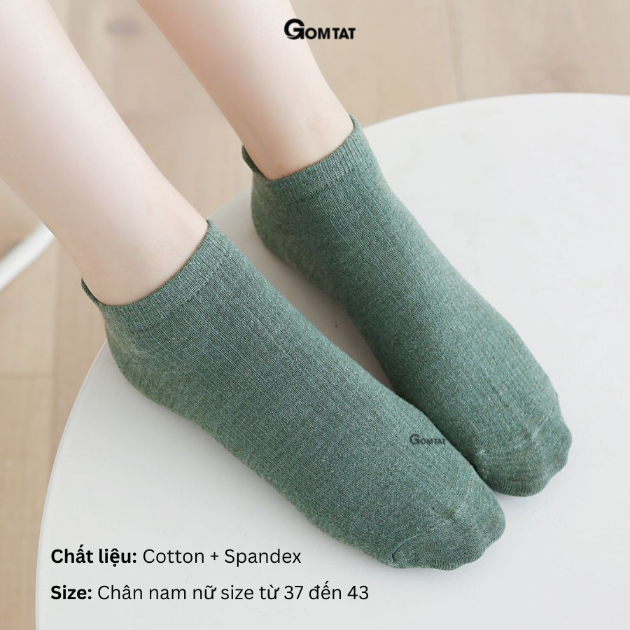 Set 10 đôi Tất cổ ngắn nam nữ chất liệu cotton cao cấp, vớ cổ thấp unisex mềm mại thoáng mát, êm chân - CB025