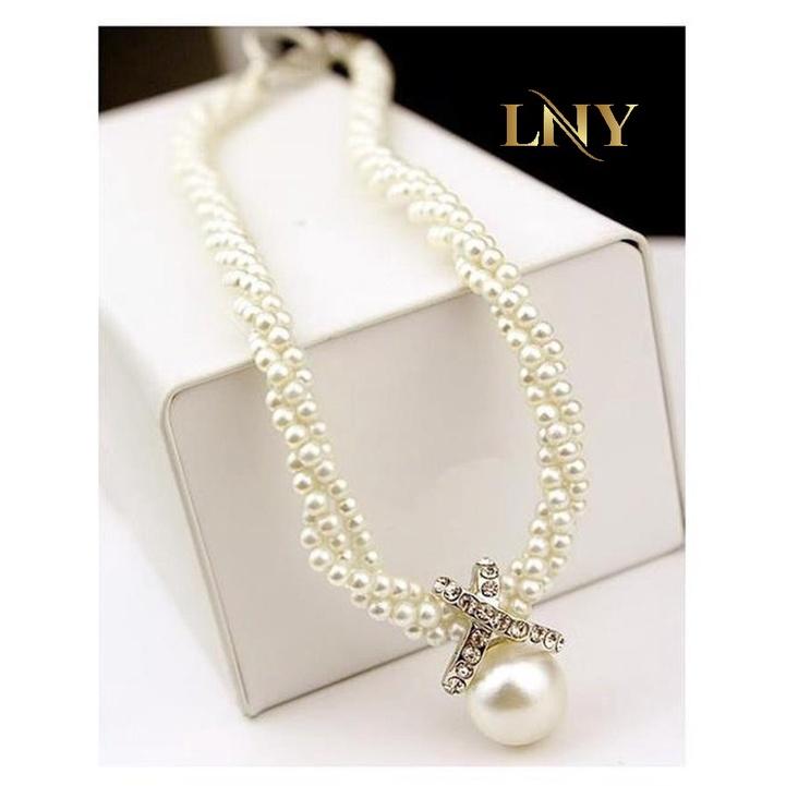 Dây Chuyền Nữ Ngọc Trai Nhân Tạo Khuyên Gài Nữ Tính