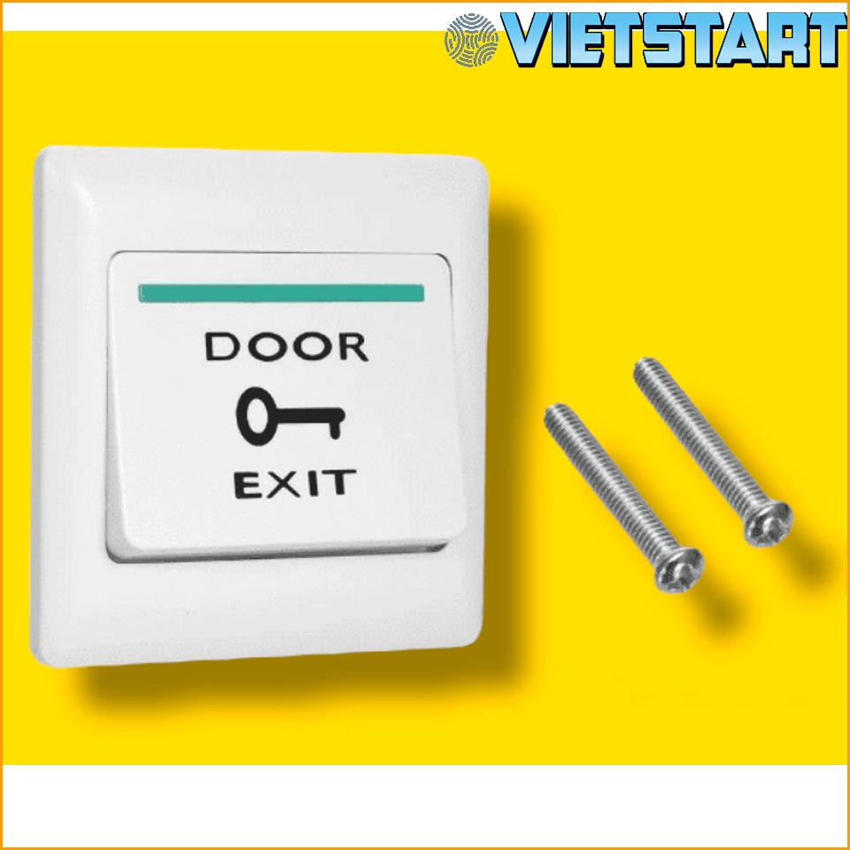 Nút nhấn (Exit) nhựa LH-900 - phụ kiện lắp hệ thống kiểm soát cửa ra vào lắp đặt bên trong cửa, khi muốn ra ngoài thì ấn nút Exit, khóa sẽ mở