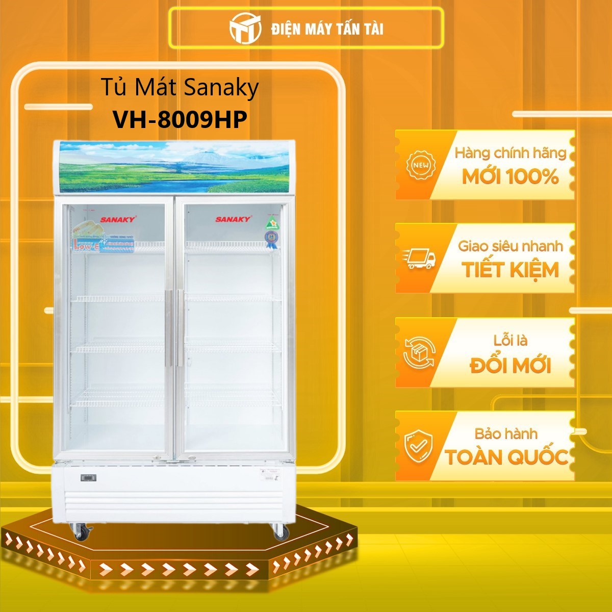 TỦ MÁT SANAKY 700 LÍT VH-8009HP ĐỒNG (HÀNG CHÍNH HÃNG) (CHỈ GIAO HCM)