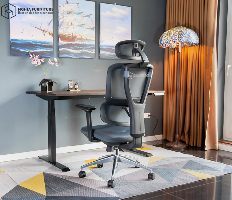 Ghế công thái học Nghia furniture LUMBAR - Ghế xoay văn phòng làm việc nhiều tính năng khủng