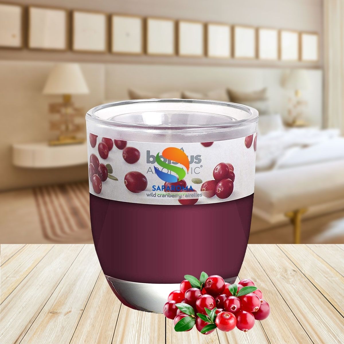 Ly nến thơm tinh dầu Bolsius Wild Cranberry 105g QT024346 - nam việt quất, nến trang trí, thơm phòng, thư giãn, khử mùi