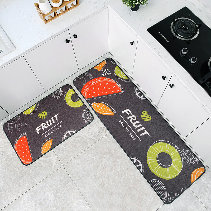 Set 2 Thảm Đôi Nhà Bếp Sợi Len Đế Cao Su Chống Trượt