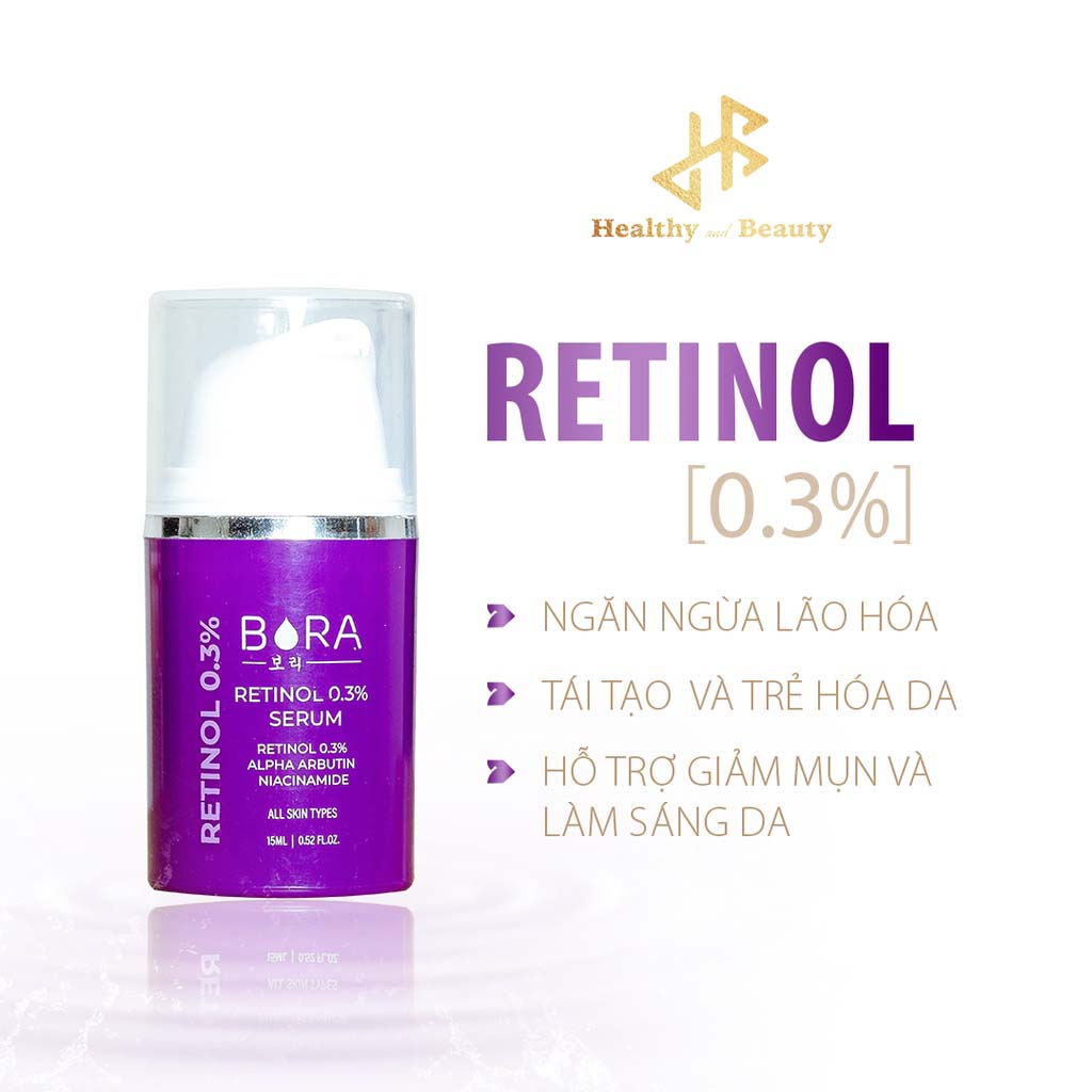 Serum dưỡng trắng, ngăn ngừa lão hóa và tái tạo da Bora Retinol 0.3% chai 15ml
