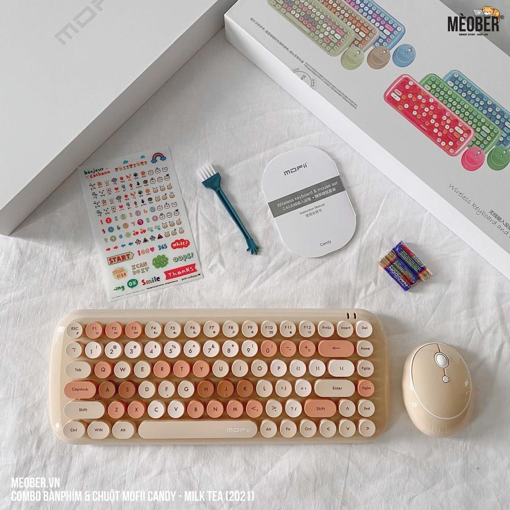 Bộ bàn phím cute không dây giả cơ & chuột MOFII Candy Colorful - Hàng chính hãng
