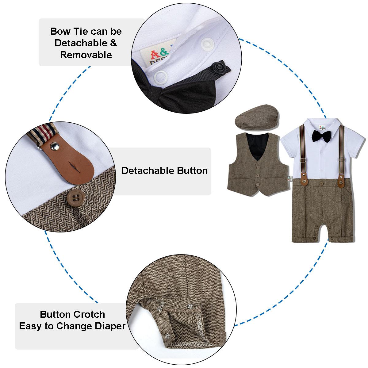 Bé Trai Sơ Sinh Bộ Quần Áo Cho Bé Christening Bộ Trang Phục Áo Liền Quần Sơ Sinh Cưới Sinh Nhật Chính Thức Áo Liền Quần Quý Ông Trang Phục