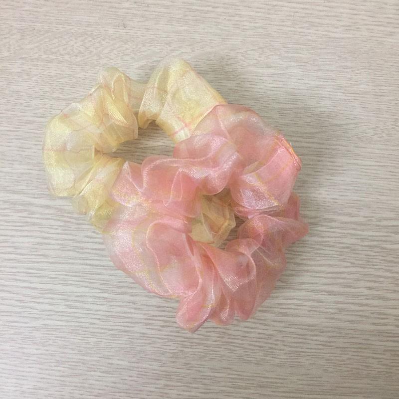 Dây buộc tóc Scrunchies bóng ánh kẻ size nhỏ EAFIT009