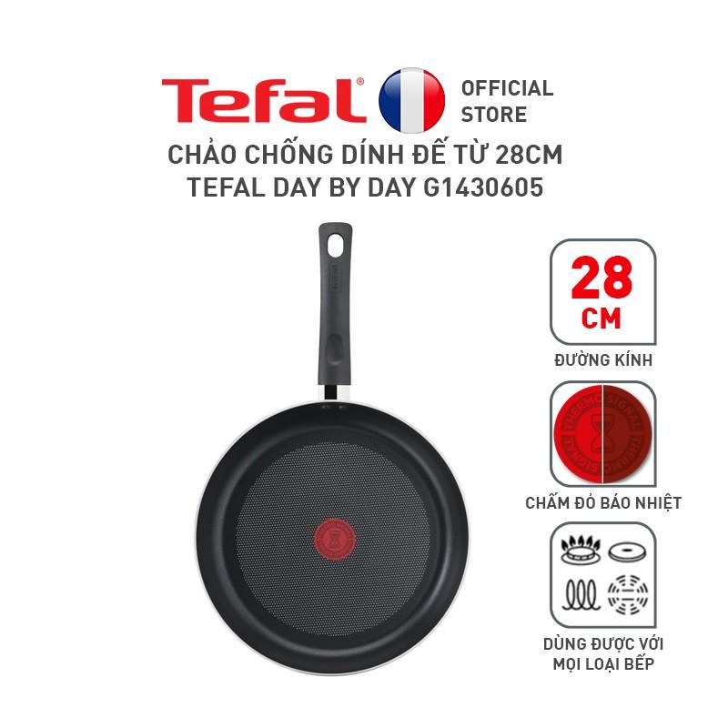 Chảo chiên chống dính đáy từ Tefal Day by Day 28cm, dùng cho mọi loại bếp- Gian hàng chính hãng