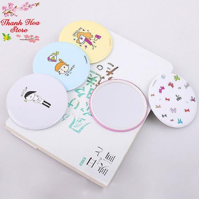 Gương mini cầm tay bỏ túi thời trang Hàn Quốc cute, siêu rẻ, đẹp