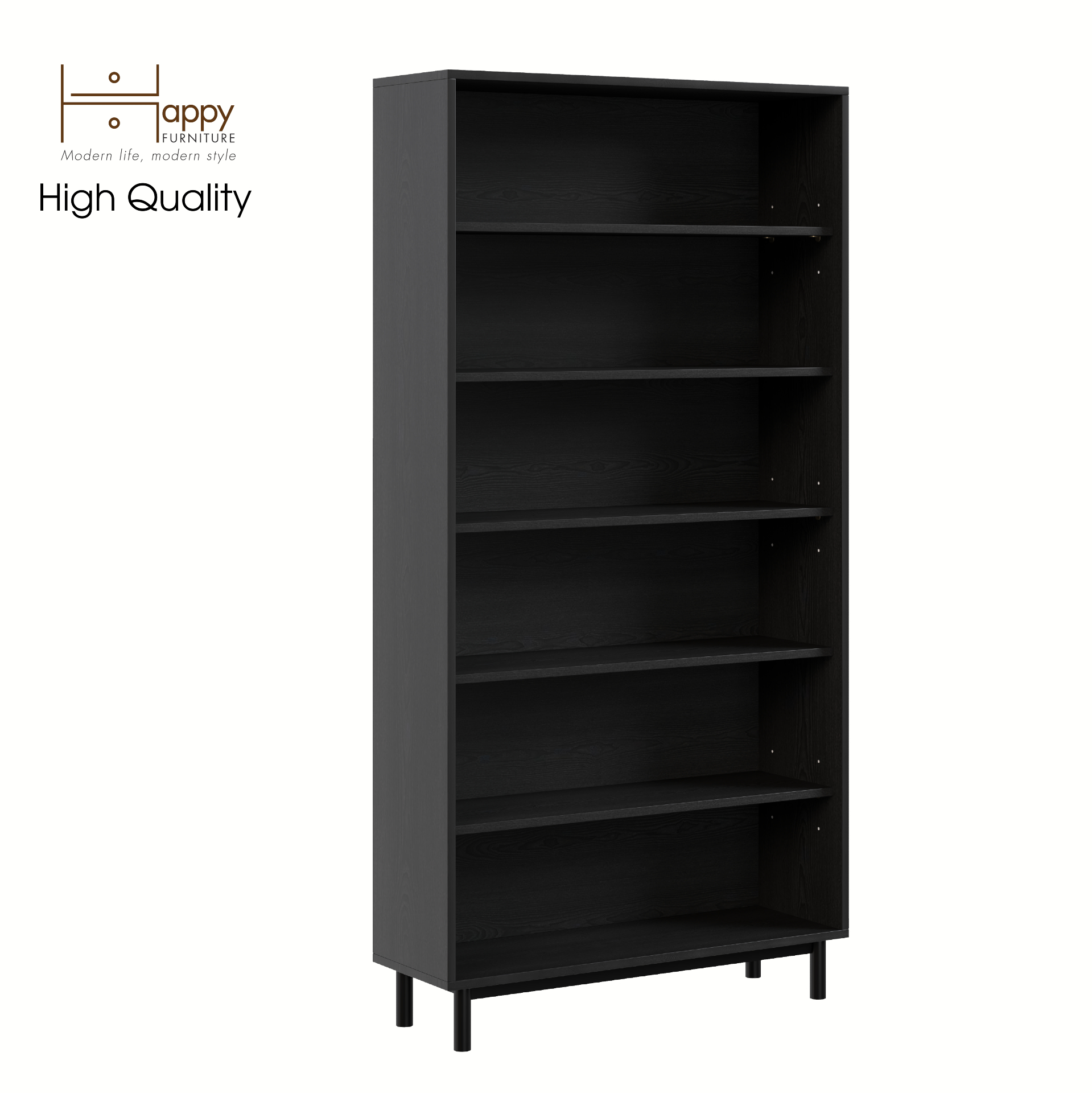 [Happy Home Furniture] CATY  , Kệ sách 6 tầng - chân sắt ,  90cm x 30cm x 180cm (DxRxC), KSA_015