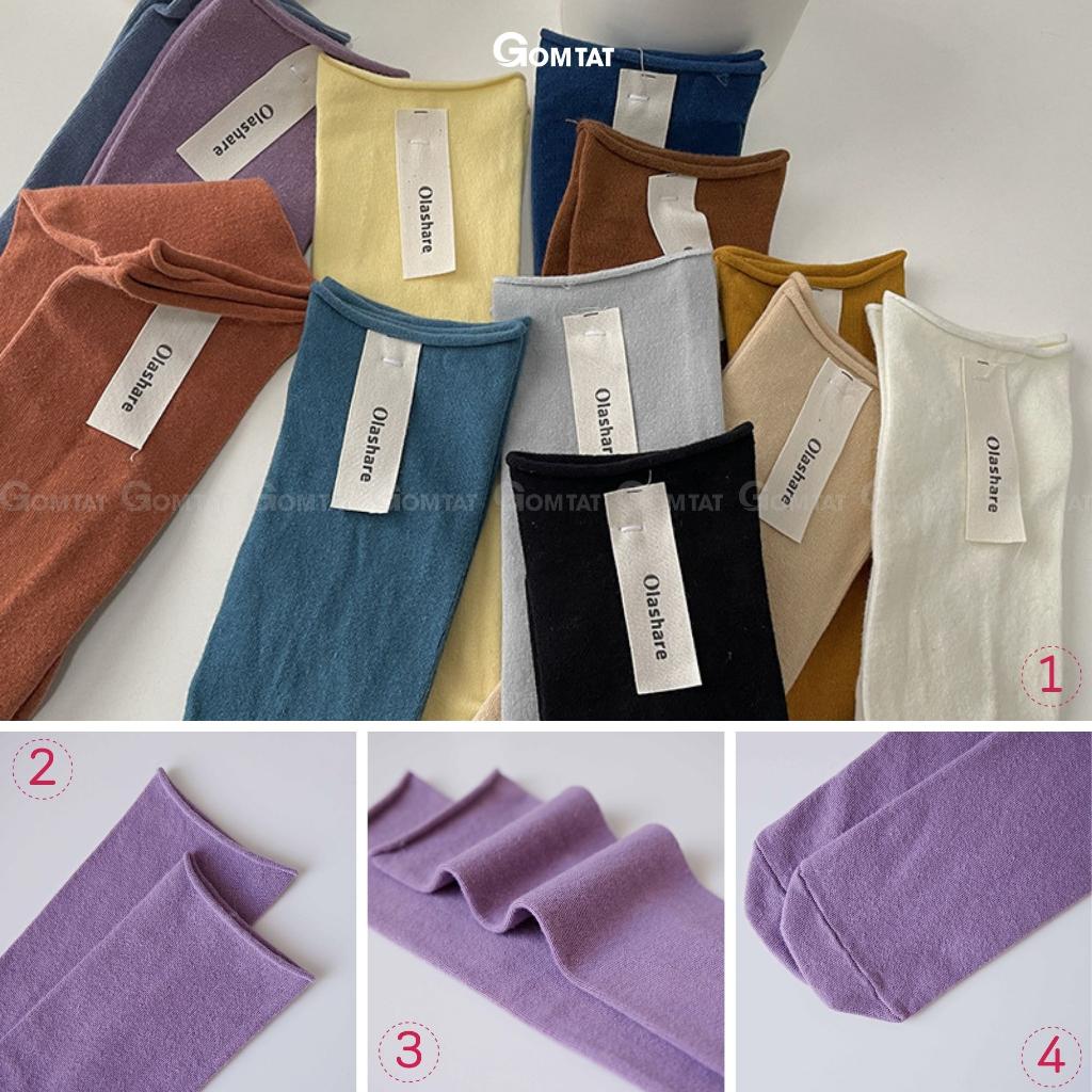 Tất nữ cổ cao trơn đa dạng màu sắc, vớ cao cổ nữ chất liệu cotton mềm mại, thoáng mát êm chân - KOGOT-UYE-7001-1DOI