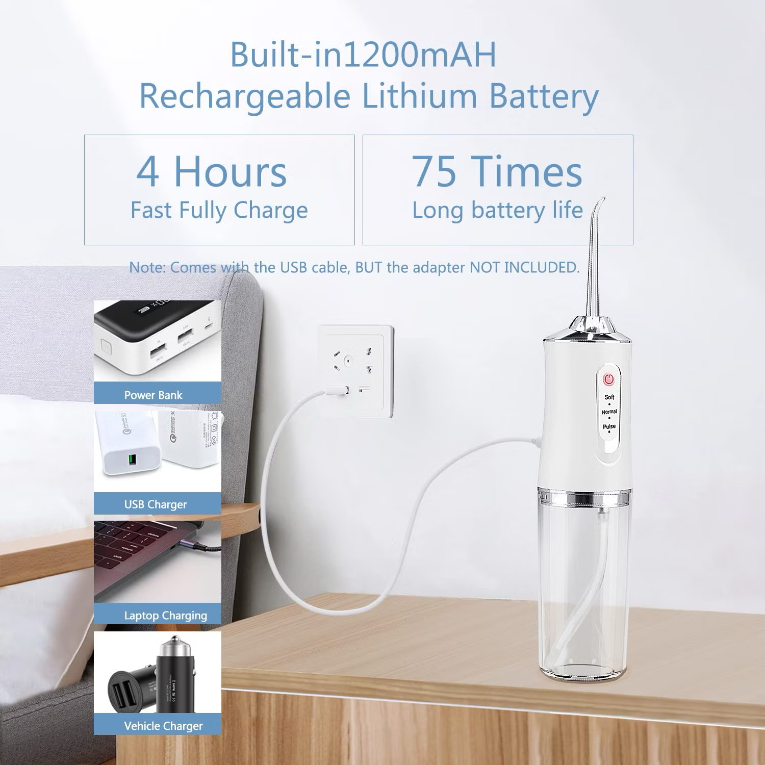 [LOẠI 1 BẢN QUỐC TẾ] ￼Máy tăm nước xung quốc tế, nha sĩ khuyên dùng – ngăn cao răng, bảo vệ răng khỏe, dễ mang theo