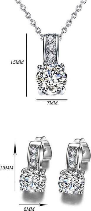 Bộ trang sức nạm đá zircon xinh xắn BHB131