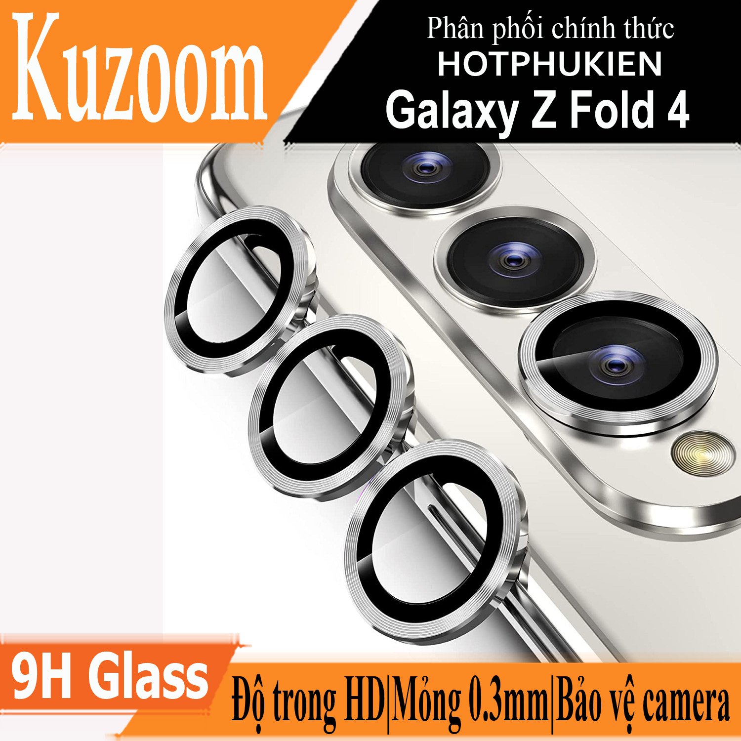 Bộ miếng dán kính cường lực bảo vệ Camera cho Samsung Galaxy Z Fold 4 hiệu HOTCASE Kuzoom Protective Lens mang lại khả năng chụp hình sắc nét full HD - hàng nhập khẩu