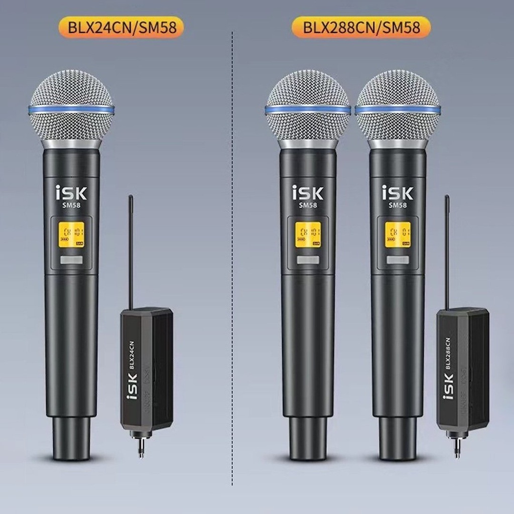 Micro Không dây ISK BLX288CN/SM58 Cao Cấp 2 mic tặng jack 6ly