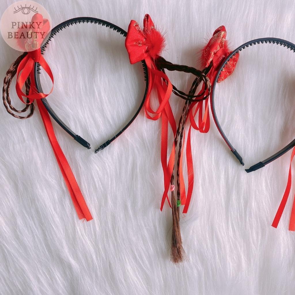 Băng Đô Cài Tóc, Bờm Tóc Phối Tua Rua, Nơ, Bông Phong Cách Trung Hoa, Thời Trang Cá Tính Cho Bé Gái - Pinky Beauty