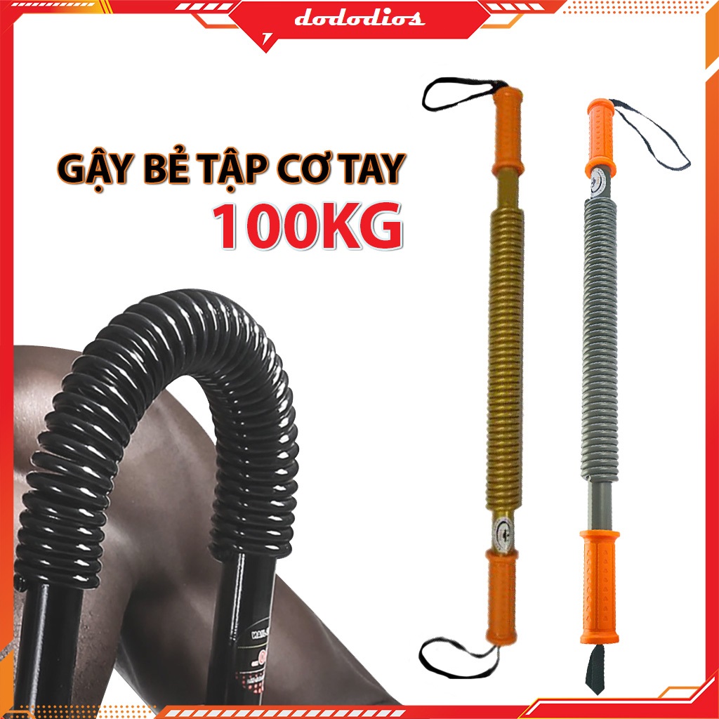 Gậy lò xo tập cơ tay 100kg, Gậy bẻ tập cơ tay, vai, ngực - Hàng chính hãng dododios