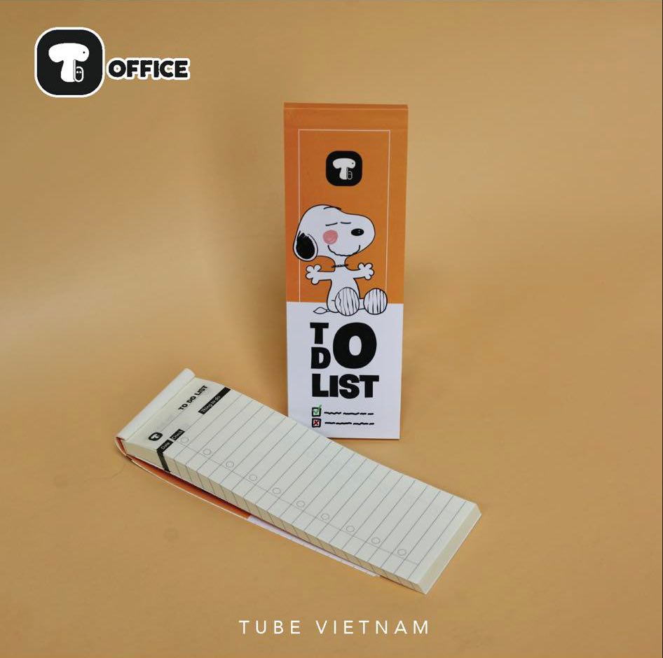 Sổ Tay Nhắc Việc Tube To Do List - Cún Snoopy - Sổ tay ghi chép, ghi nhớ hằng ngày