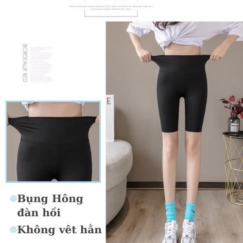 Quần Legging Lửng Siêu Co Giãn Thoáng Mát Nâng Mông Siêu Hót Siêu Đẹp Ngố Nữ Cạp Cao Vải Cotton Cao Cấp