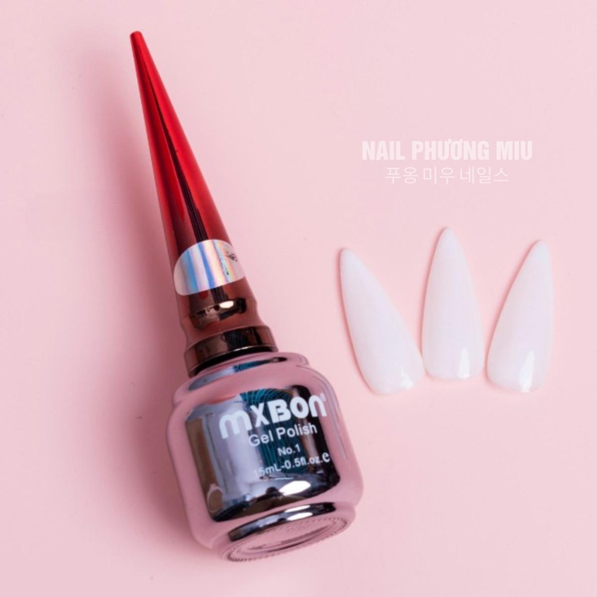 Sơn Gel Lẻ Mxbon Màu Trắng Sữa 15ml Làm Nail, Đậm Đặc, Siêu Mướt, Lên Màu Chuẩn, Bóng Bền Đến 45 Ngày Nail Phương Miu Nữ Women