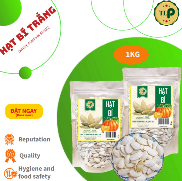1KG HẠT BÍ TRẮNG CHẮC HẠT TO MẨY THƠM NGON - ĂN VẶT MỖI NGÀY