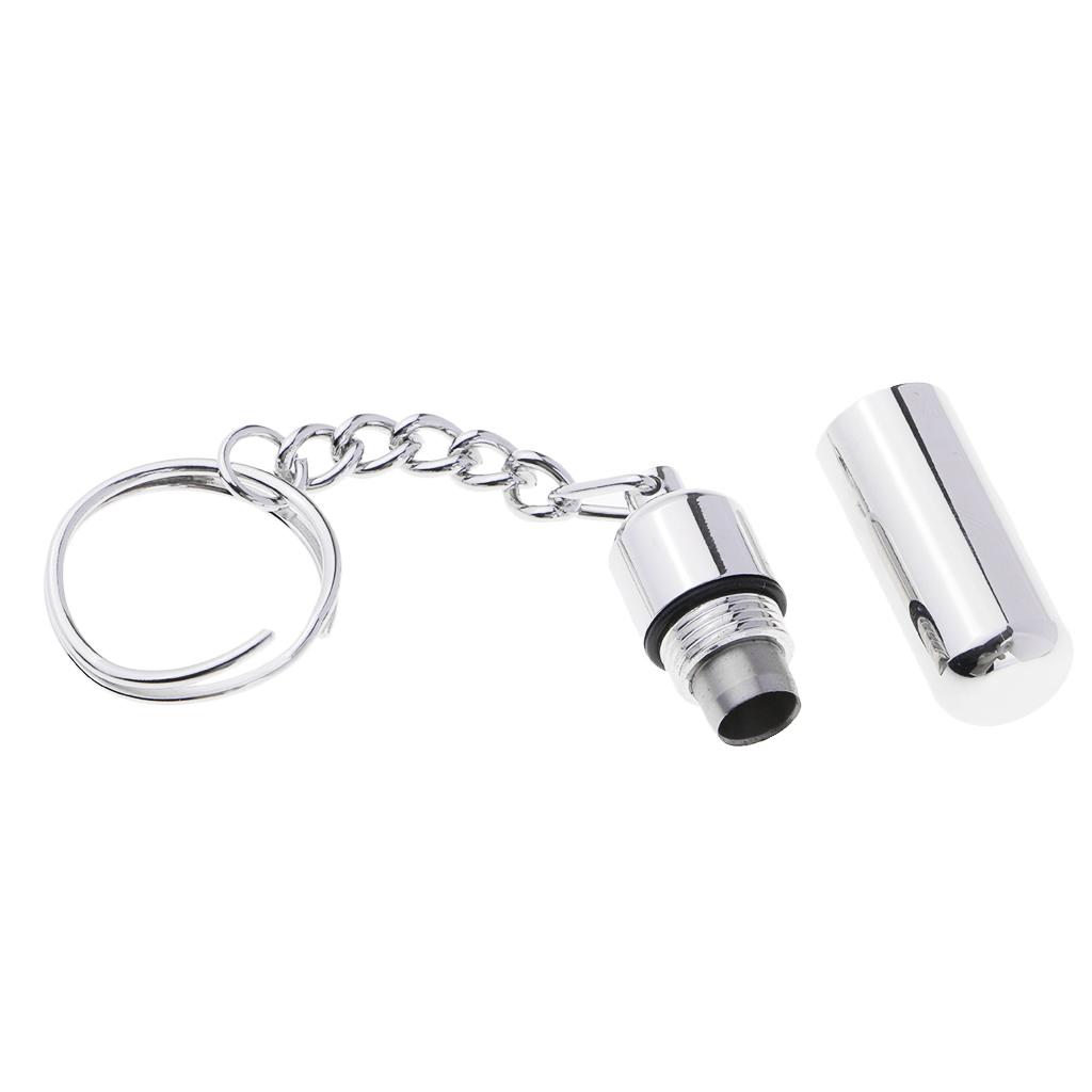 Cigar Punch Keychain – Stainless Steel Silver - Pocket Cigar Punch Tool Double Blades - Key Ring Holder for Men - 4.4cm
