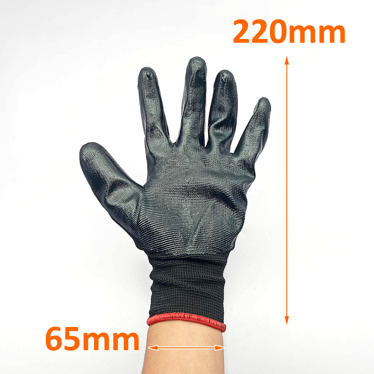 Găng tay bảo hộ cơ khí phủ nhựa Nitrile màu đen