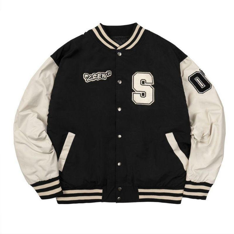 Áo khoác bomber nữ nam unisex gió jacket dù 2 lớp cúc bấm form rộng local brand ulzzang phong cách hàn quốc đep chữ S