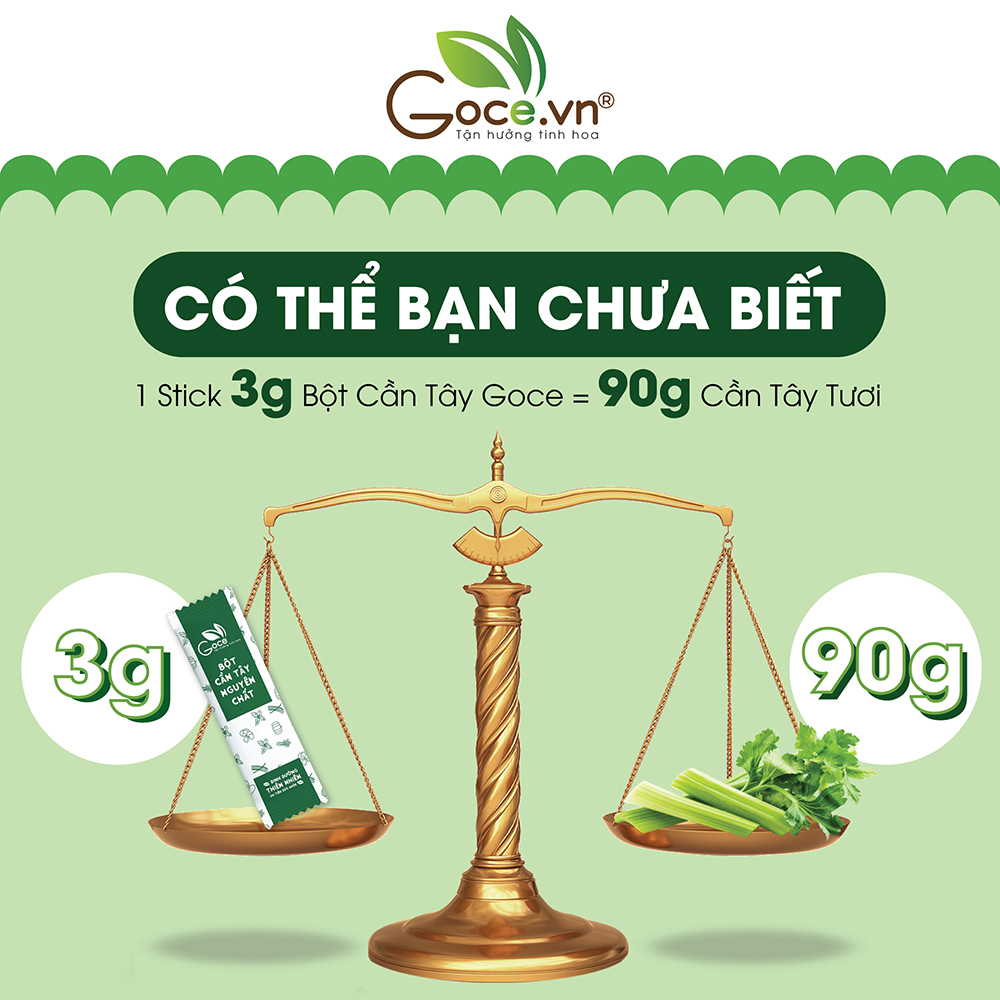 Bột cần tây nguyên chất Goce - 72g (24 gói x 3g)