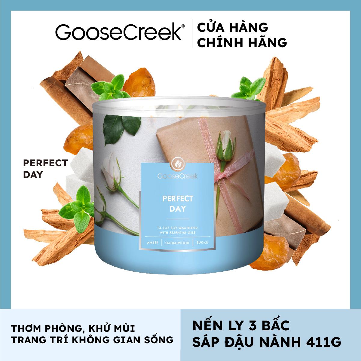 Nến ly 3 bấc sáp đậu nành Goose Creek (411g) - Perfect Day