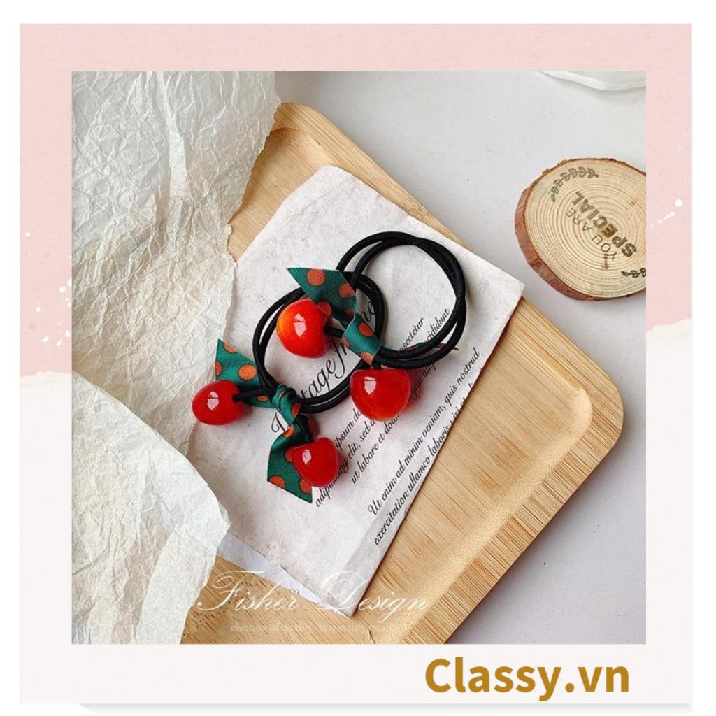 Dây cột tóc Classy trái cherry và trái dâu bền chắc giá rẻ, nữ tính PK630