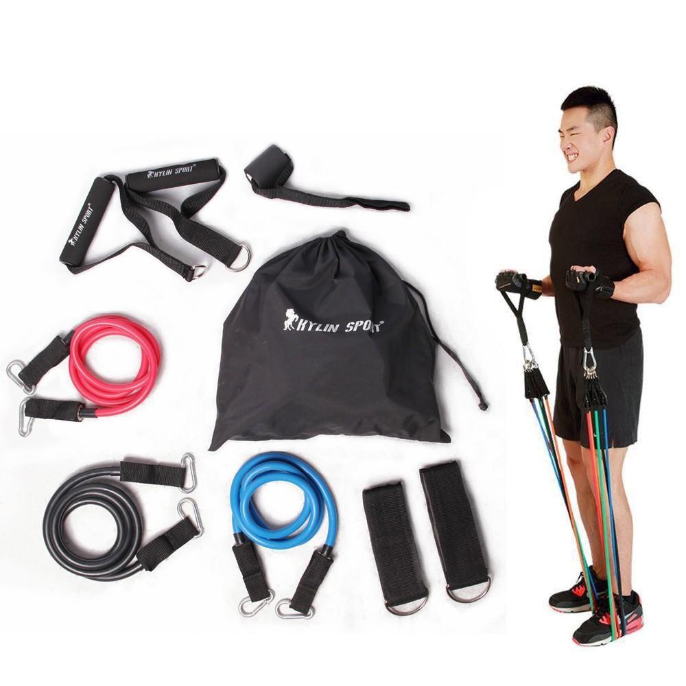 Dây đàn hồi tập gym,Bộ 5 Dây Đàn Hồi Tập Thể Hình, Thế dục ngay tại nhà, tiết kiệm thời gian chi phí-Mua ngay