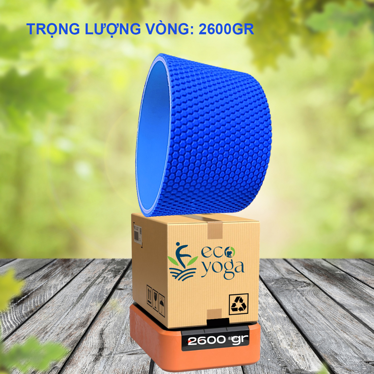 Vòng tập yoga bản rộng 20cm bề mặt gai 3D dày 8mm hỗ trợ tập yoga gym thể hình , massage lưng và hỗ trợ các tư thế chuyên nghiệp , kích thước 32x32x20cm - Hàng Chính Hãng