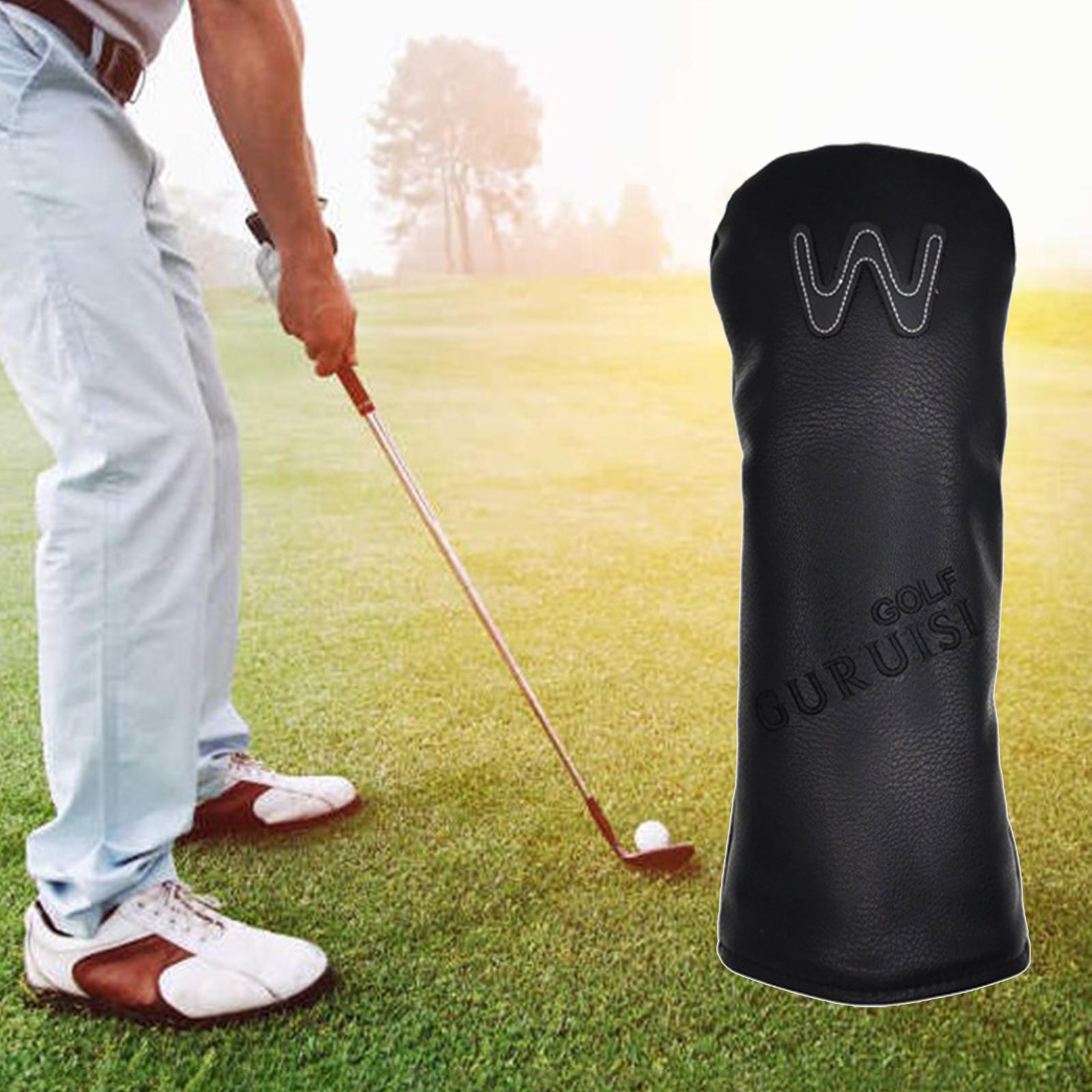 2x Golf Covers for Golf Clubs Leather 3 5 UT Putter Sleeve Design Golf Club Driver Headcover Set with Numbered for UT/Hybrid/ Wood