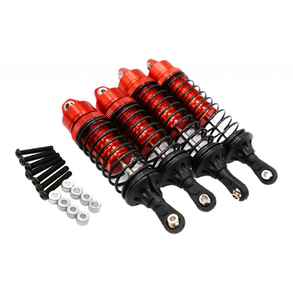 4X Đỏ Trước & Sau Lò Xo Giảm Sóc Giảm Chấn cho 1/10 Traxxas Chém 4WD