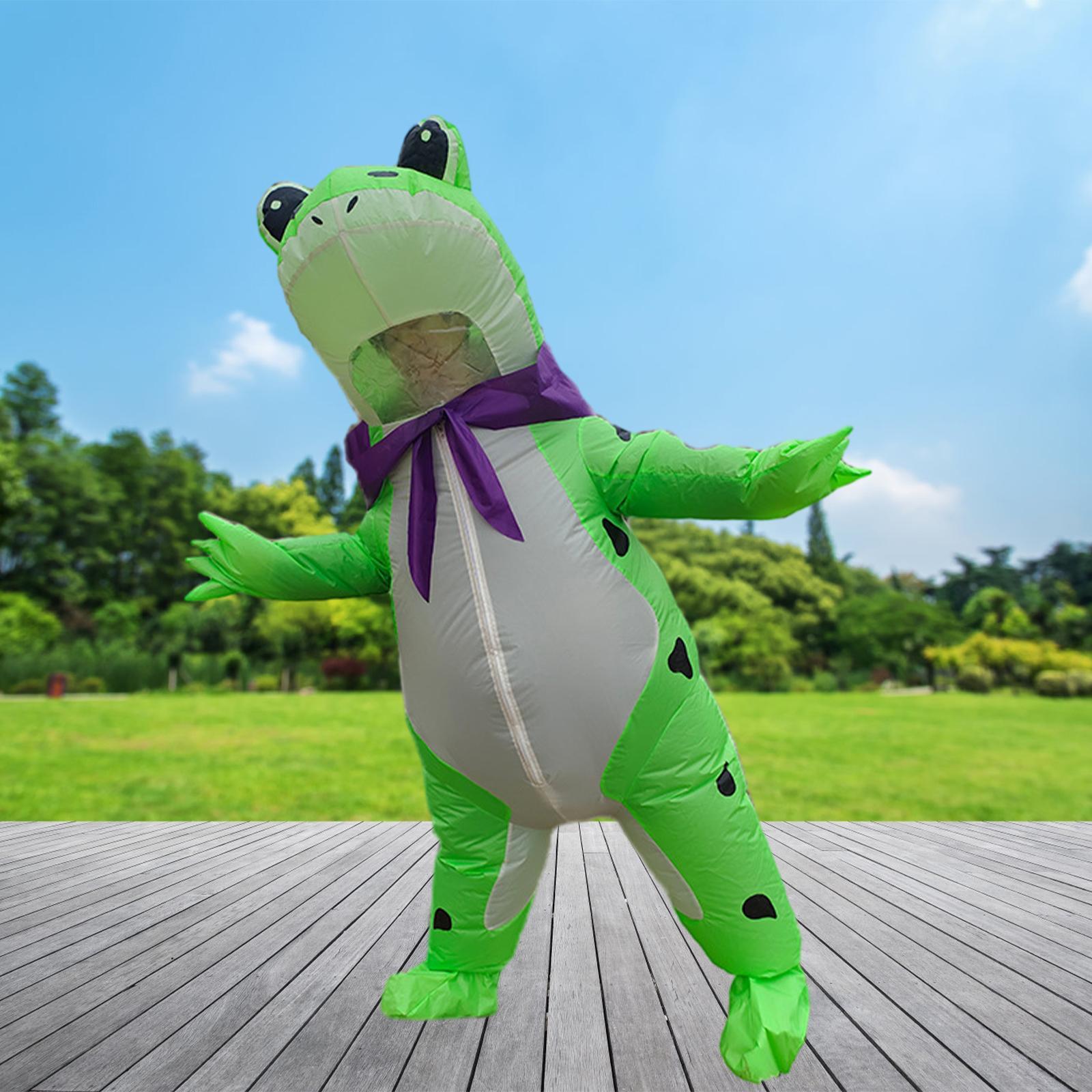 Frog Inflatable Costume Durable Soft Cosplay Outside Cosplay Suit Portable Frog Outfit for Halloween Festival Masquerade Decoration