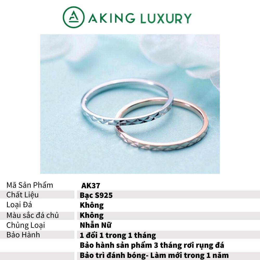 Nhẫn bạc nữ AK37, nhẫn nữ được xử lý góc cạnh thể hiện cá tính của người đeo. Nhẫn mới nhất 2021