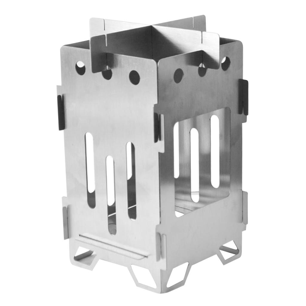 Stainless Steel Foldable Camping Wood Stove Outdoor Picnic Backpacking Stove