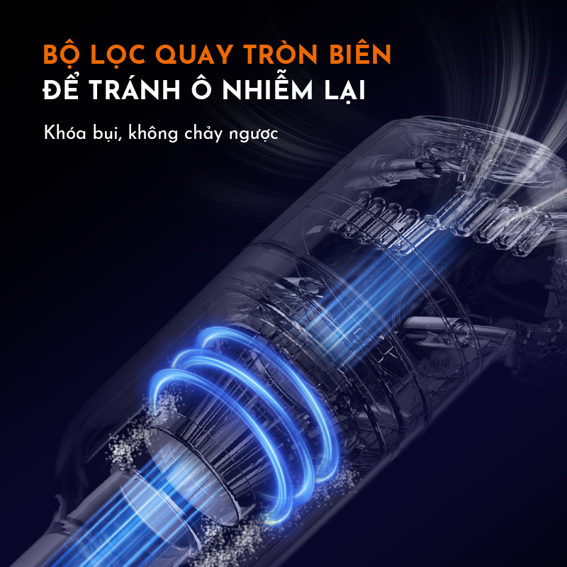 Máy hút bụi cầm tay GAABOR GVCC-M2A1 không dây lực hút mạnh 8000pa màng lọc HEPA - Hàng chính hãng