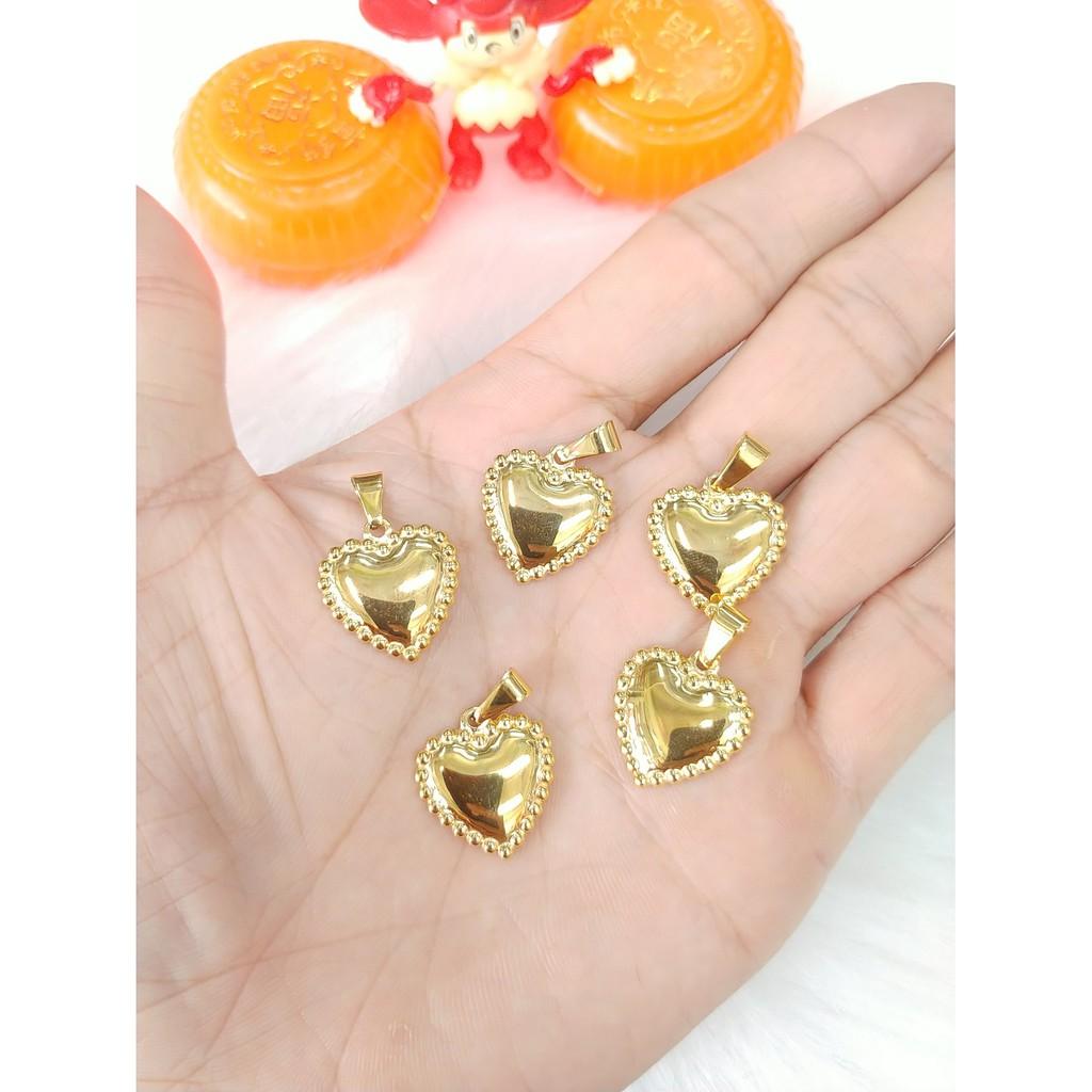 Mặt dây chuyền trái tim Cao Cấp- Dùng tắm rửa thoải mái không phai