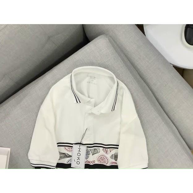 Áo thun cá sấu nam phối màu, áo thun polo nam có cổ thời trang vải mềm mịn, thấm hút tốt - HK213