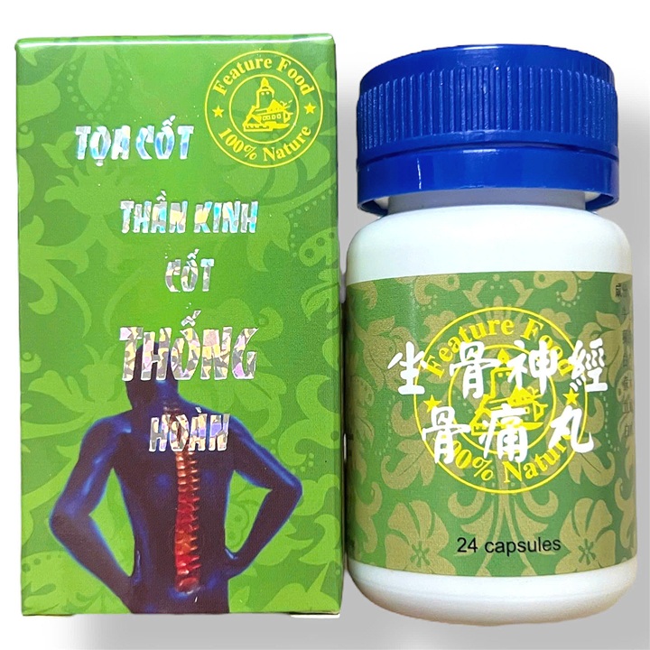 Viên uống đau nhức xương khớp Toạ cốt thần kinh cốt thống hoàn hỗ trợ thấp khớp, thần kinh toạ, thần kinh liên sườn, mỏi gối, đau cổ vai gáy, gai cột sống xuất xứ Malaysia - Hộp 24 viên - Mã số 1494