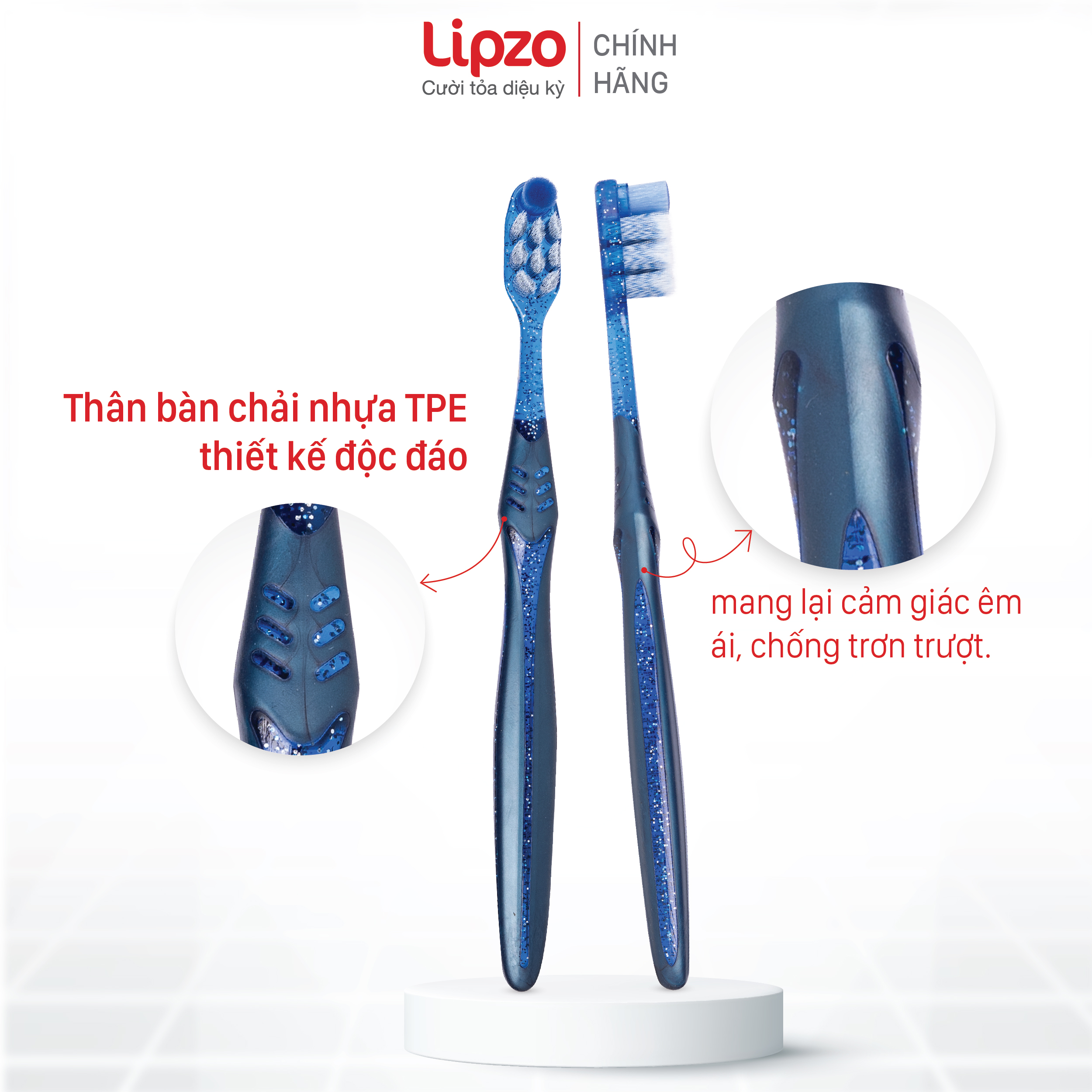 Bàn Chải Đánh Răng Lipzo ProCare Cao Cấp Công Nghệ Lông Chỉ Tơ Xoắn Kép Kết Hợp Lông Sợi Tynnex Làm Sạch Mảng Bám