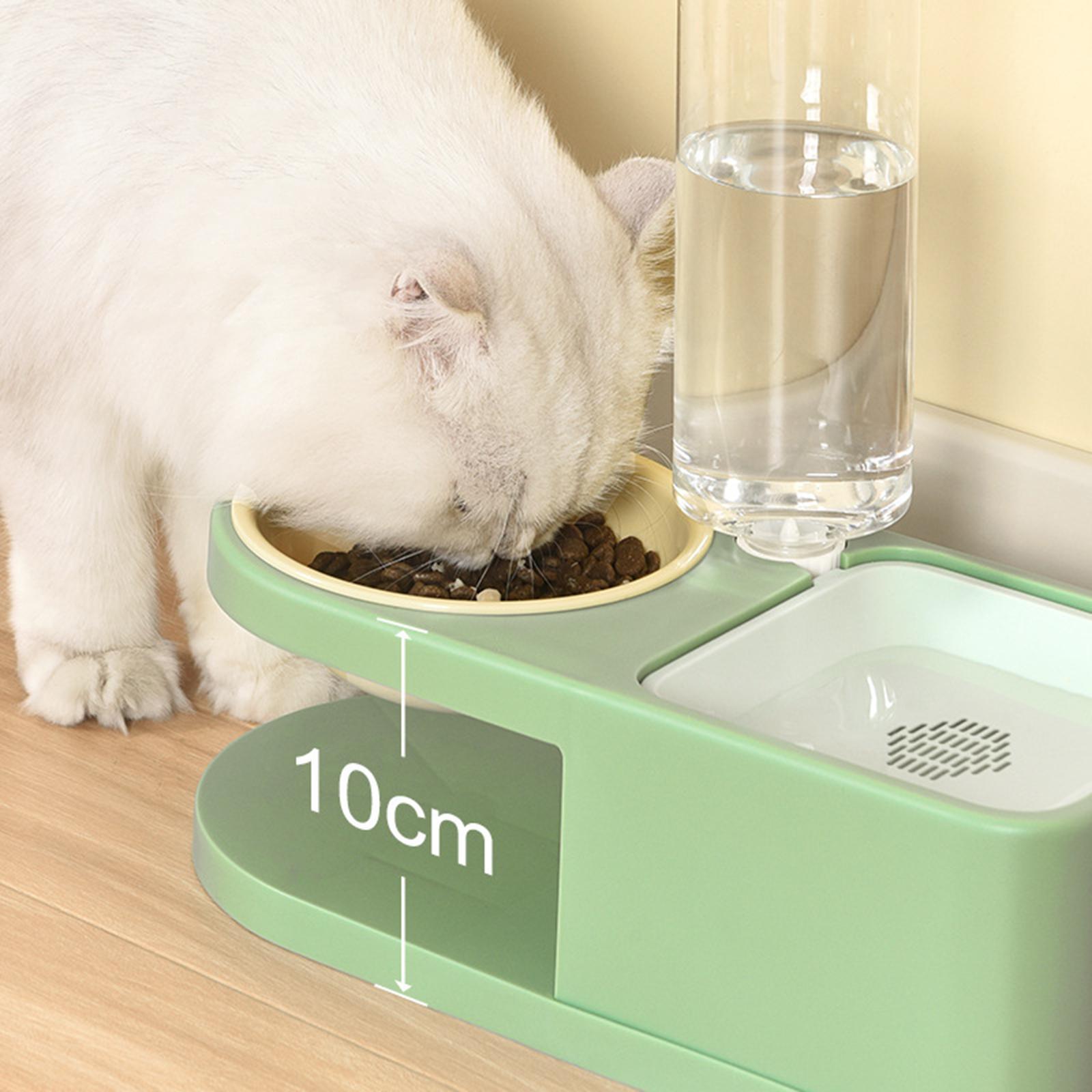 Large Automatic Pet Bowl Dog Cat Water Fountain Dry Food Dispenser